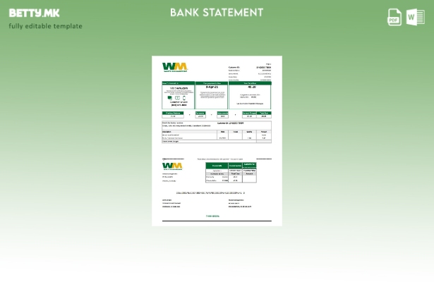 модерен стил, шаблон за ексел банкарски извод за управување со отпад во САД